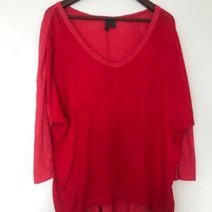 Left of Center Dolman Sleeve Dual Red Top